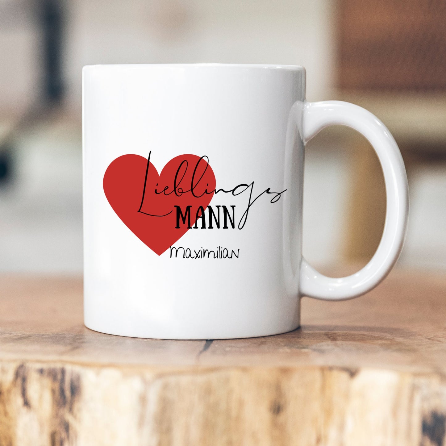 Lieblingsmann mit großem Herz - personalisierte Tasse