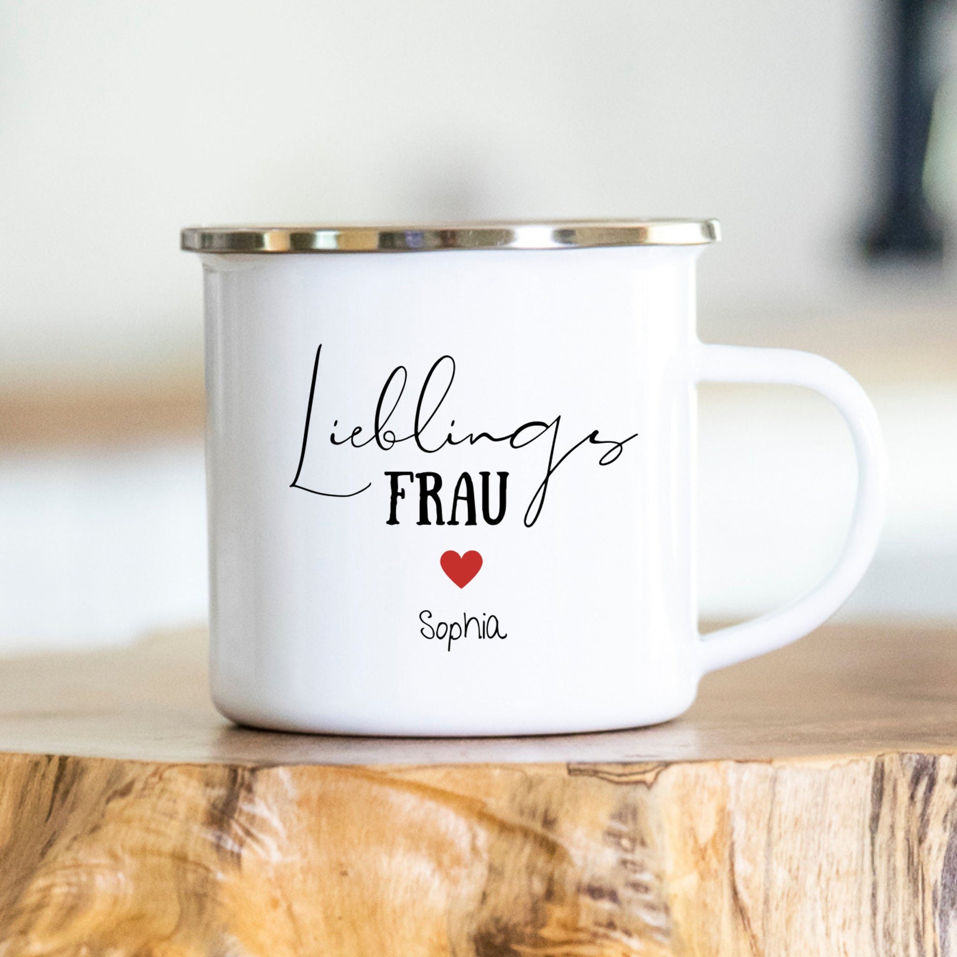 Lieblingsfrau mit Herz - personalisierte Tasse