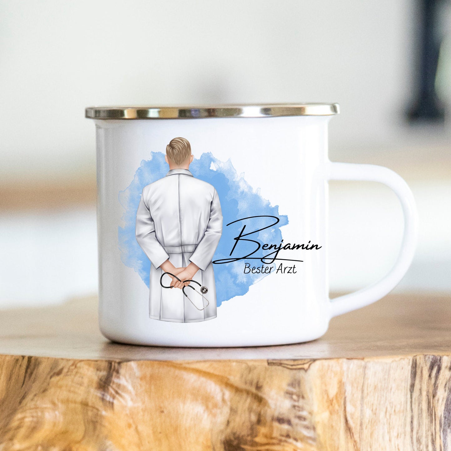 Personalisierbare Tasse - Arzt - verschiedenes Material - Emaille - Keramik Geschenk - Name -Kollege