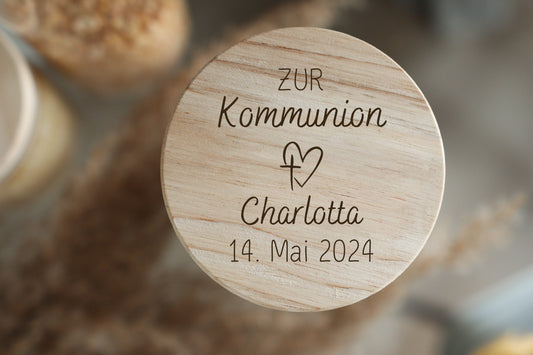 Personalisiertes Vorratsglas - Geldgeschenk - 4 Größen - Tasse oder Vorratsglas - personalisierbar - Konfirmation - Taufe - Kommunion
