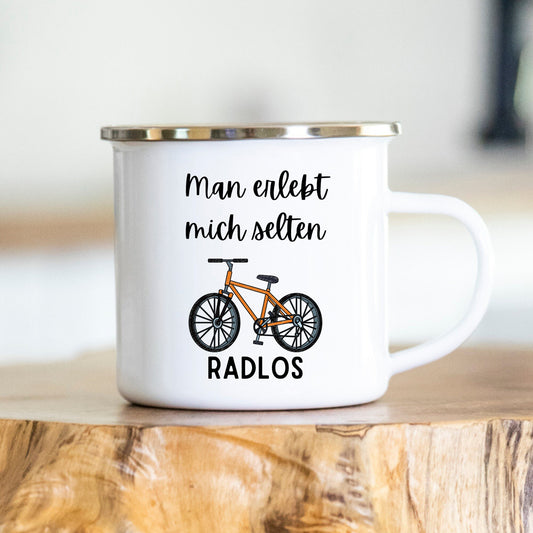 Man erlebt mich selten radlos - Tasse - Geschenk - Fahrradfahrer - Triathlon - Kollege - Freund - Fahrrad - Fahrradingenieur - Ingenieur