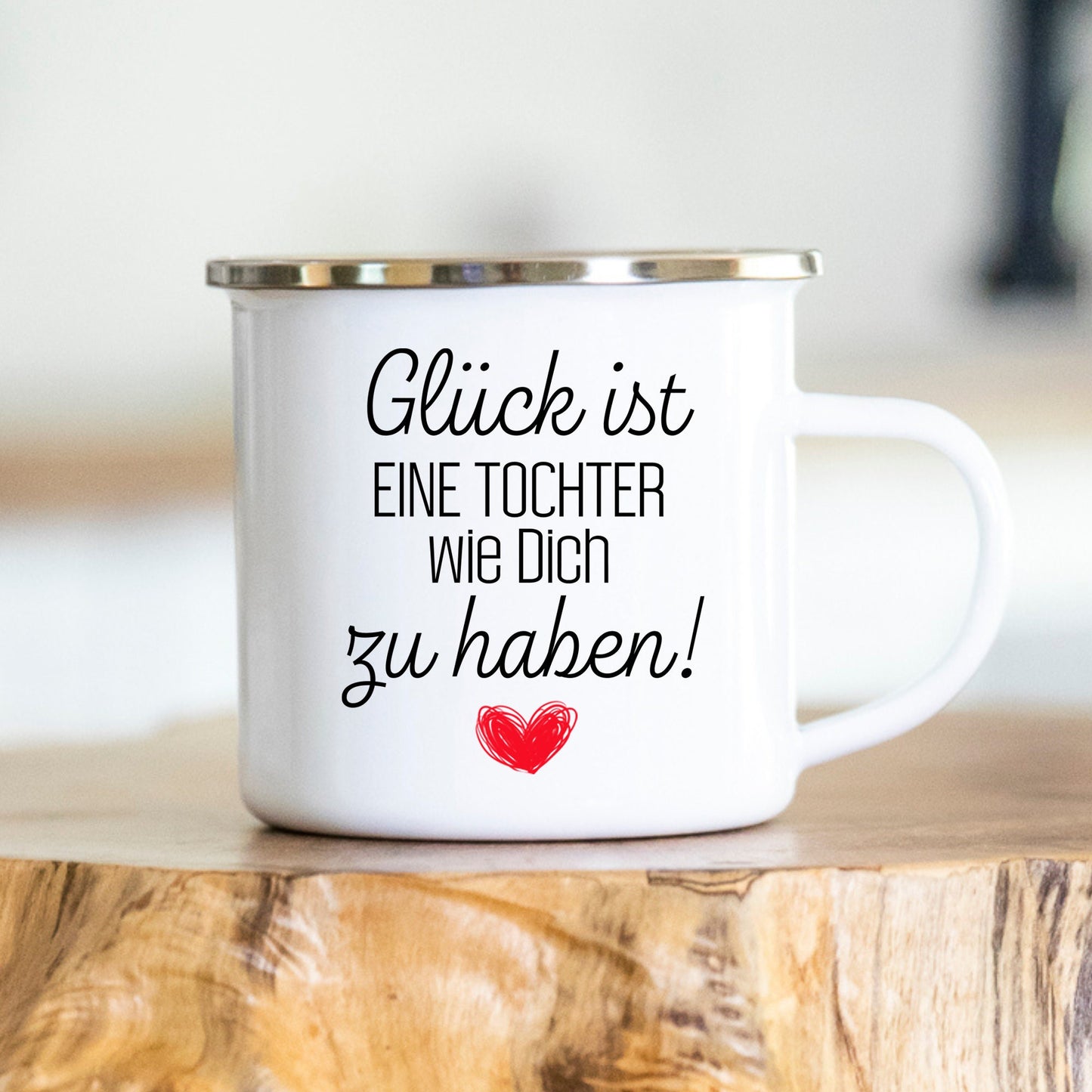 Tasse personalisiert - Glück ist eine Tochter wie Dich zu haben - mehrere Farben - Geschenk für Tochter - Personalisierung auf der Rückseite