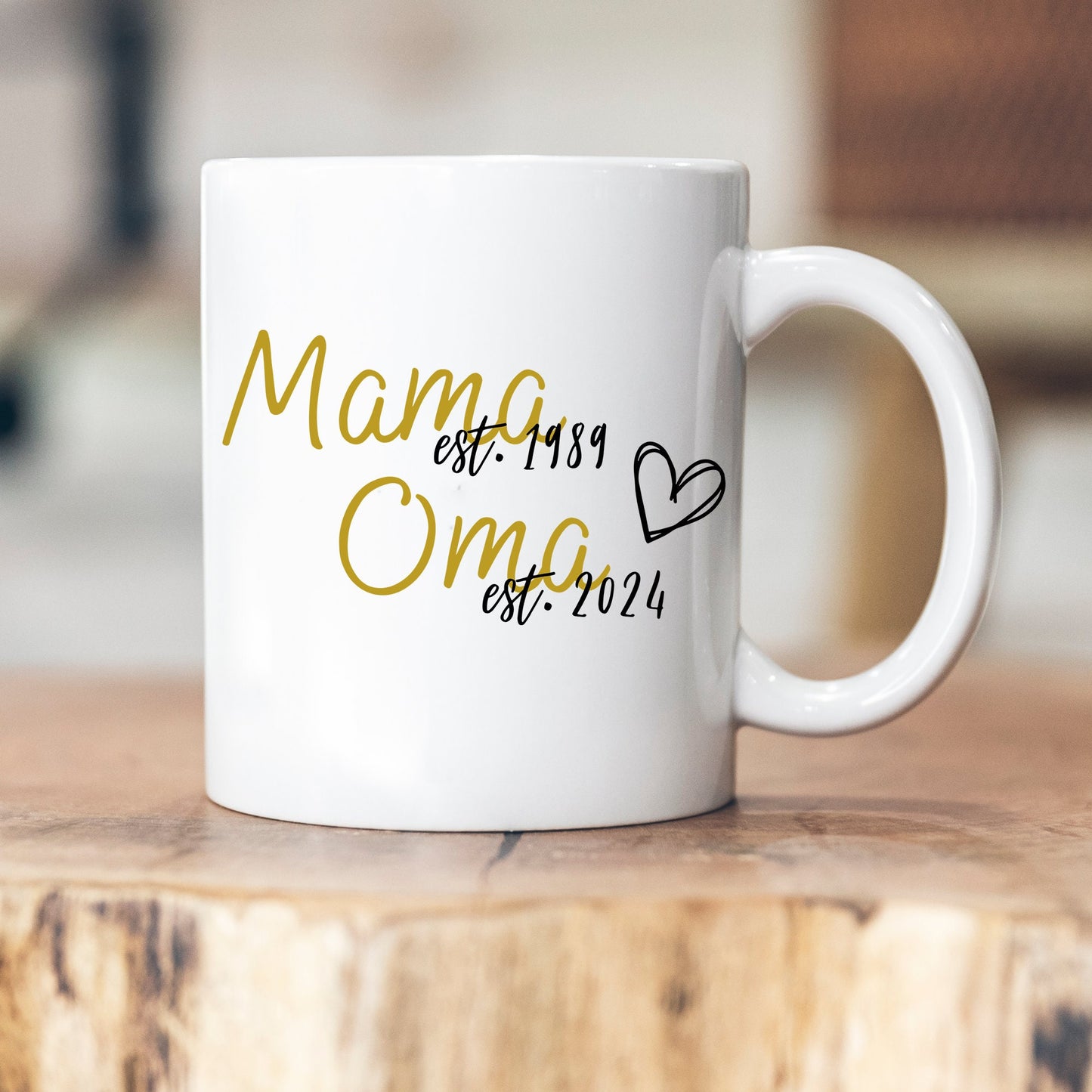 Tasse Mama - Oma - personalisierbare Tasse - verschiedene Jahreszahlen - verschiedene Farben möglich - Schwangerschaft - Verkündung