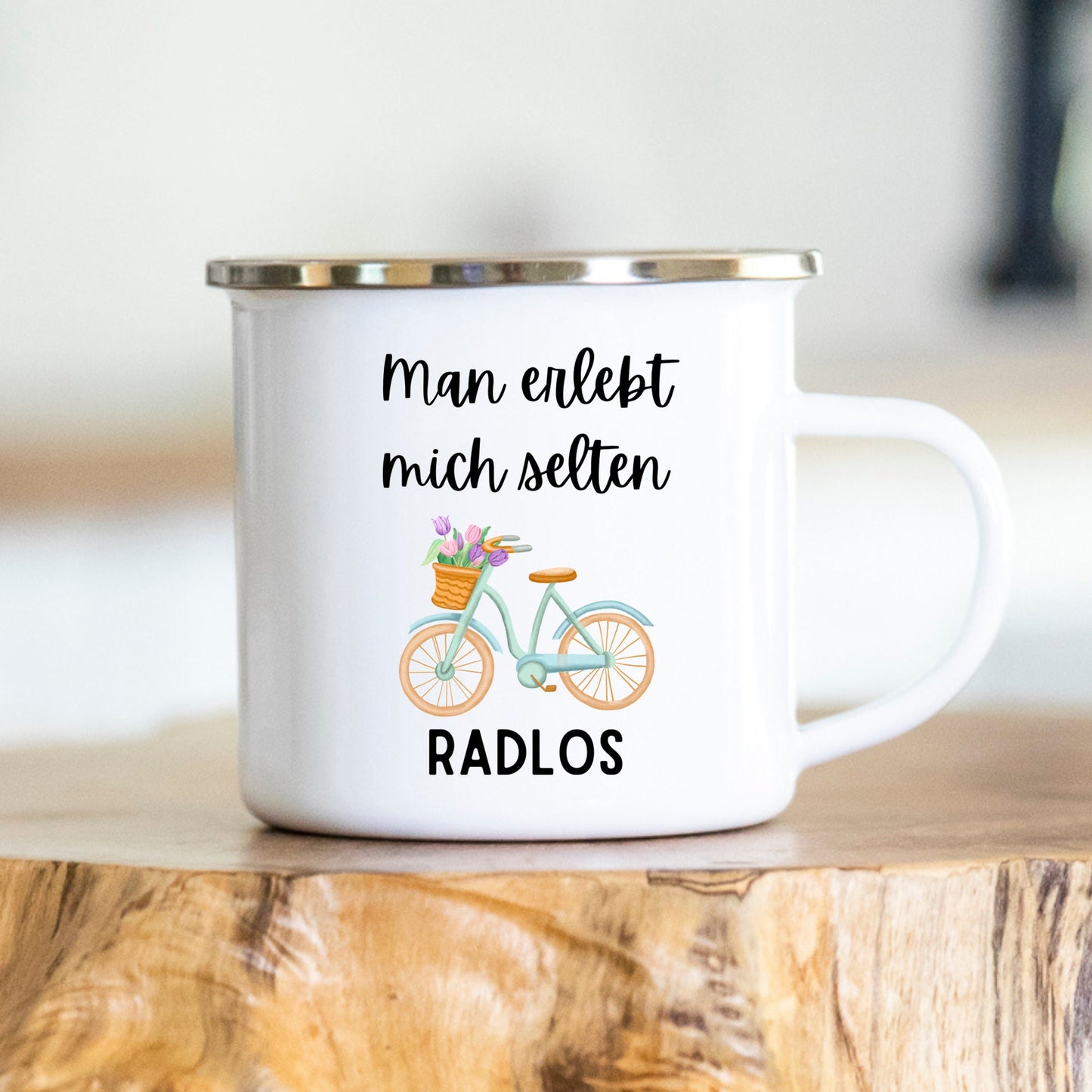 Man erlebt mich selten radlos - Tasse - Geschenk - Fahrradfahrer - Triathlon - Kollege - Freund - Fahrrad - Fahrradingenieur - Ingenieur