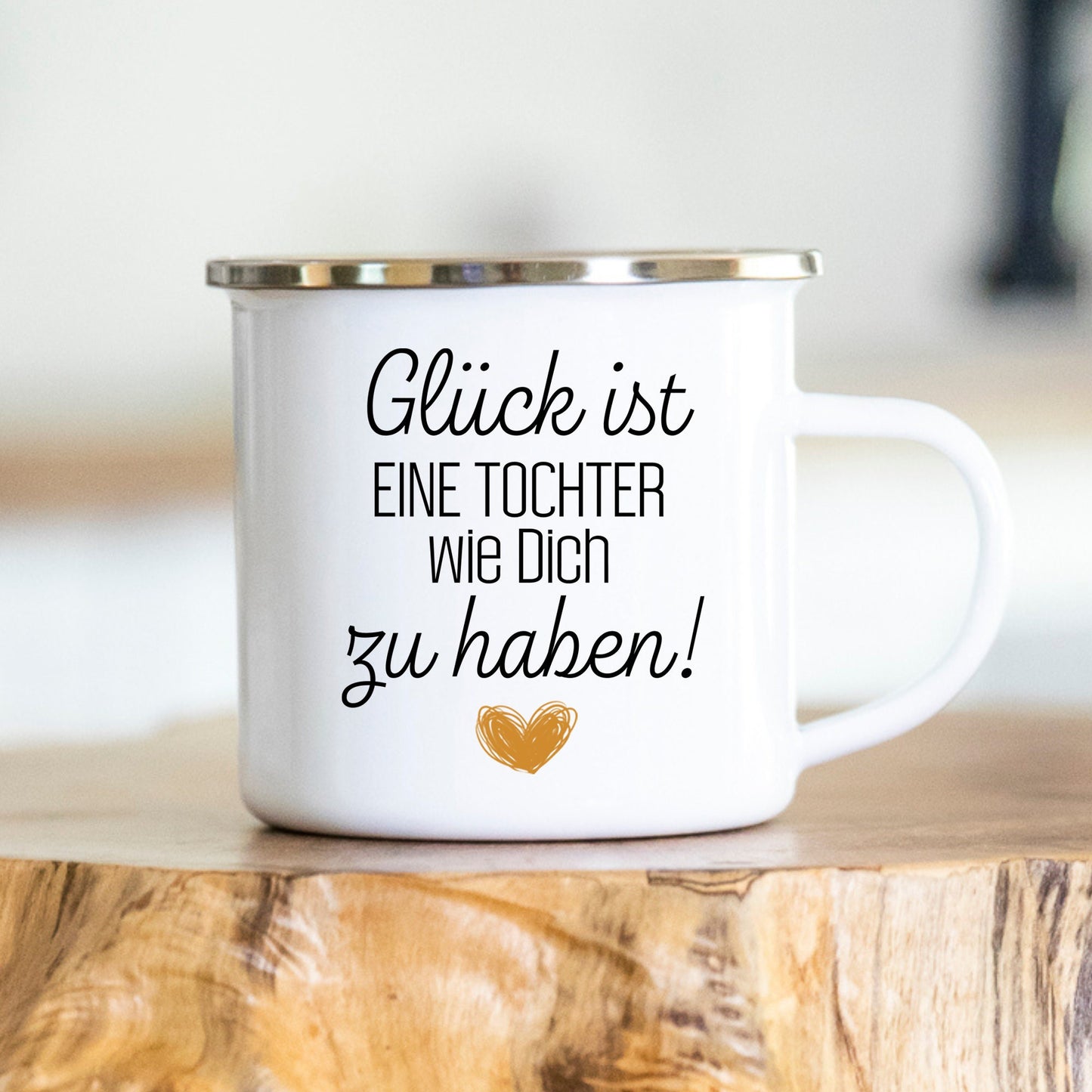 Tasse personalisiert - Glück ist eine Tochter wie Dich zu haben - mehrere Farben - Geschenk für Tochter - Personalisierung auf der Rückseite
