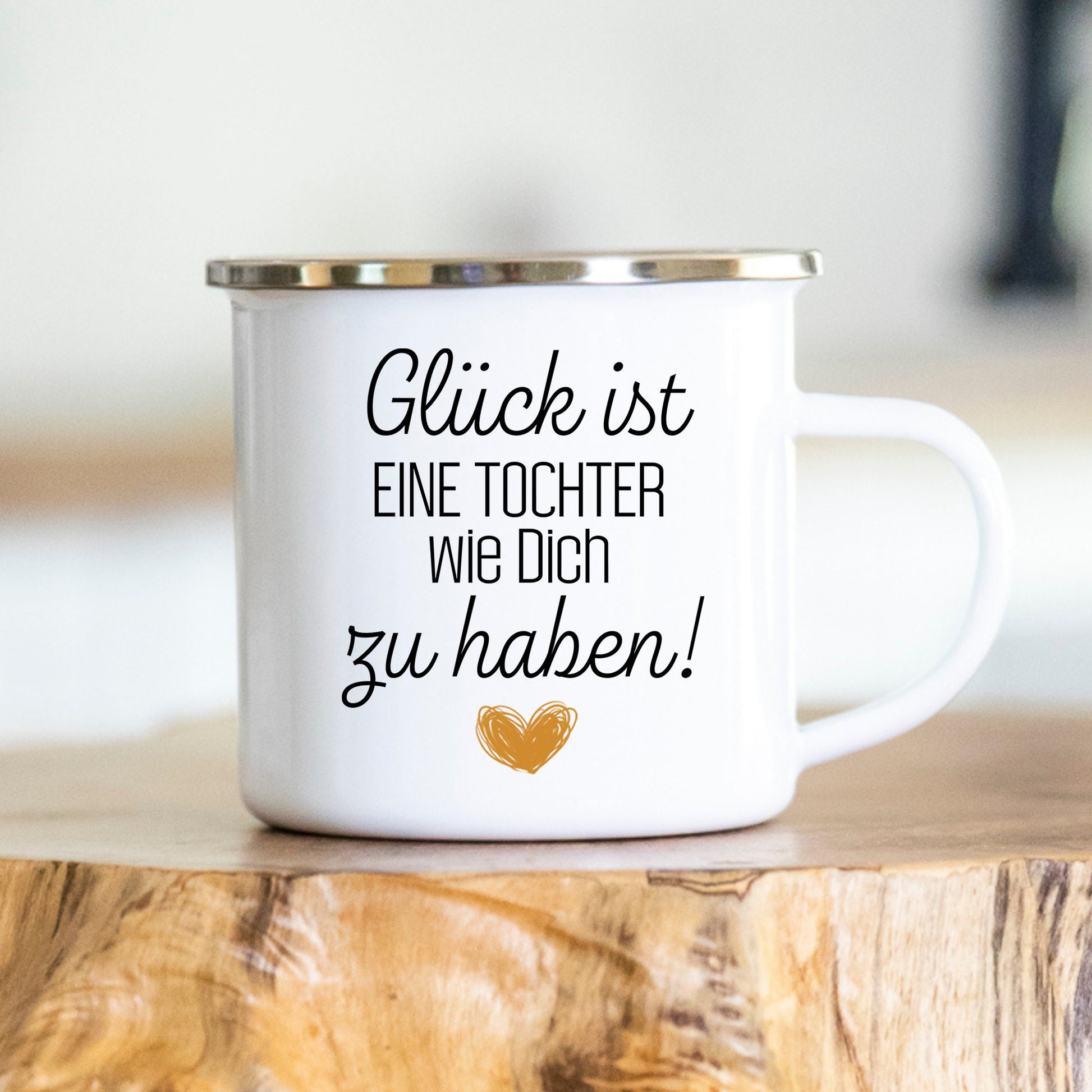 Tasse personalisiert - Glück ist eine Tochter wie Dich zu haben - mehrere Farben - Geschenk für Tochter - Personalisierung auf der Rückseite