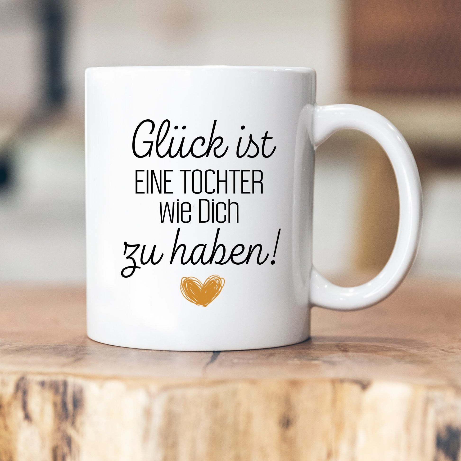 Tasse personalisiert - Glück ist eine Tochter wie Dich zu haben - mehrere Farben - Geschenk für Tochter - Personalisierung auf der Rückseite