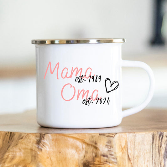 Tasse Mama - Oma - personalisierbare Tasse - verschiedene Jahreszahlen - verschiedene Farben möglich - Schwangerschaft - Verkündung