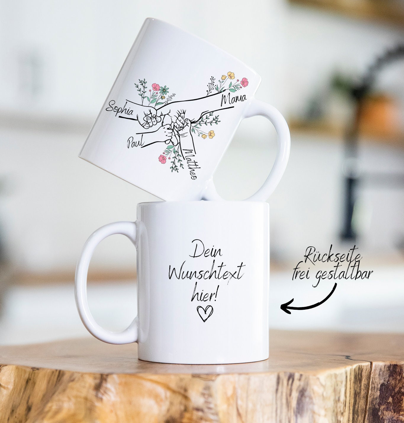 Mama Oma Kinder - Muttertag - personalisierte Tasse - Geschenk zum Muttertag - Enkelkinder - Geschenkidee - Keramik oder Emaille