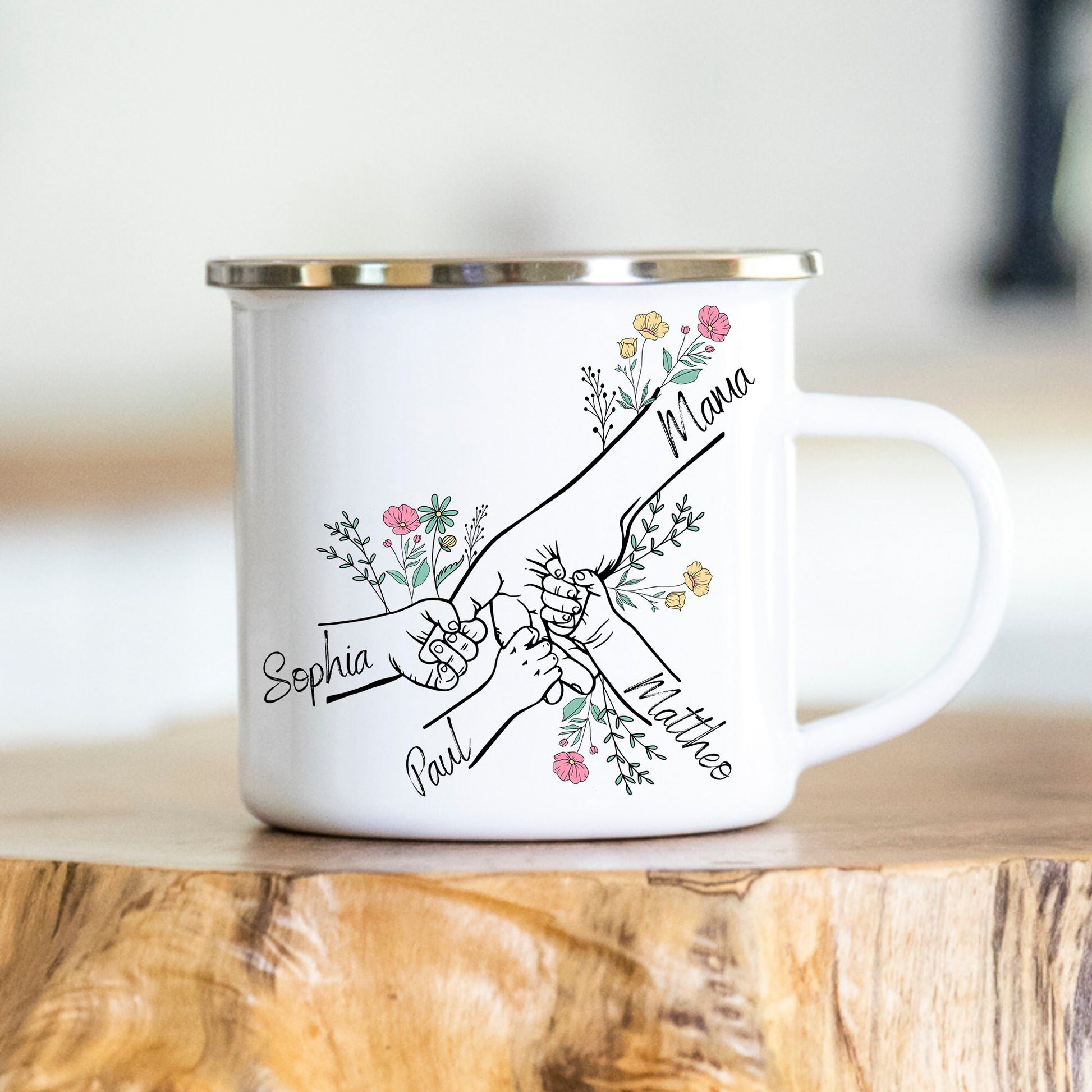 Mama Oma Kinder - Muttertag - personalisierte Tasse - Geschenk zum Muttertag - Enkelkinder - Geschenkidee - Keramik oder Emaille