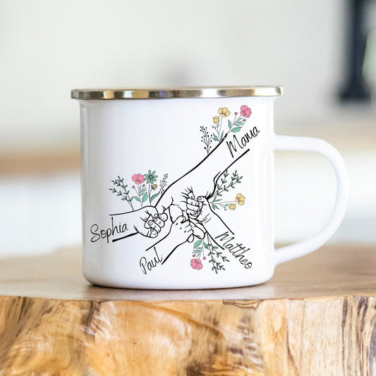 Mama Oma Kinder - Muttertag - personalisierte Tasse - Geschenk zum Muttertag - Enkelkinder - Geschenkidee - Keramik oder Emaille
