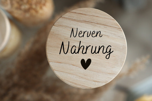 Personalisiertes Vorratsglas - Aufbewahrungsglas - 4 Größen - Holzdeckel - personalisierbar - Geschenk für Freundin/Mama/Hebamme - Keksdose