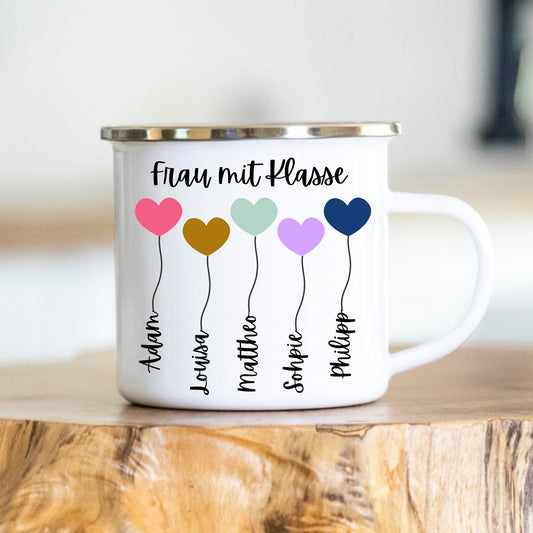 Namenstasse - personalisierte Tasse - Keramik oder Emaille - Geschenkidee - Abschied - Lehrerin - Erzieherin - Schule - Kindergarten
