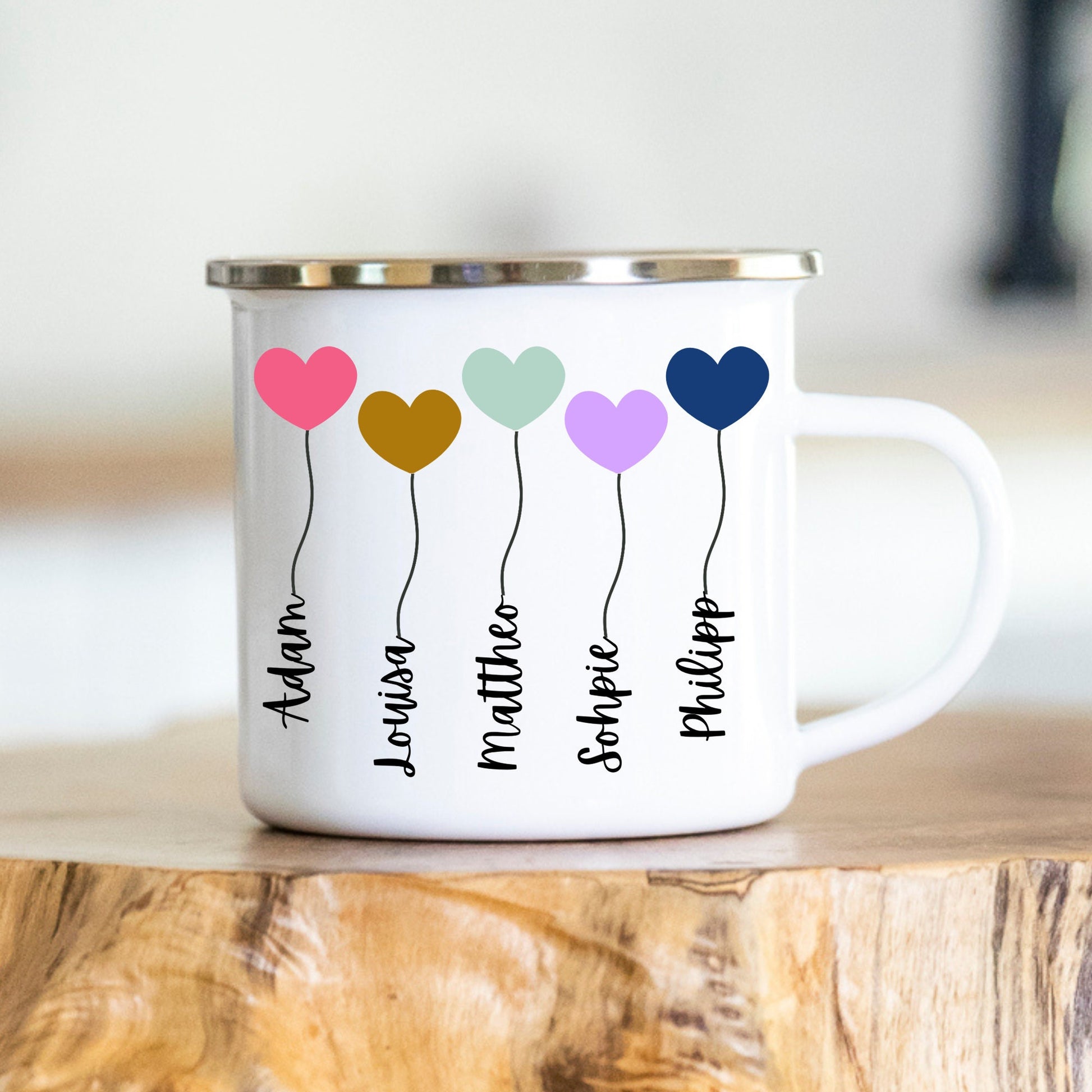 Namenstasse - personalisierte Tasse - Keramik oder Emaille - Geschenkidee - Abschied - Lehrerin - Erzieherin - Schule - Kindergarten
