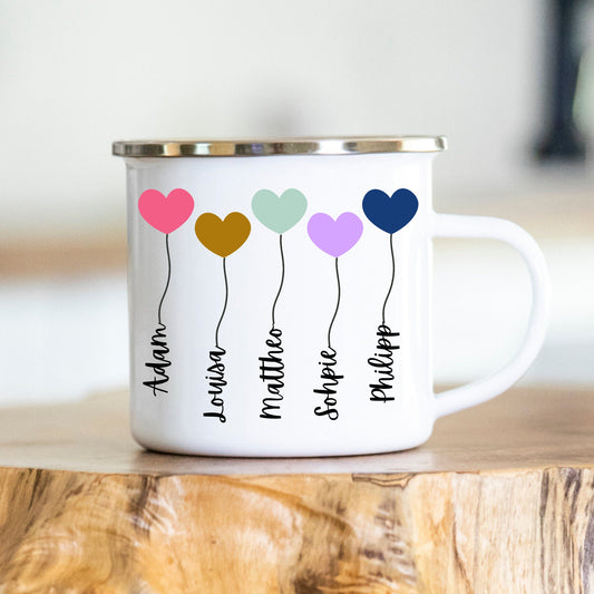 Namenstasse - personalisierte Tasse - Keramik oder Emaille - Geschenkidee - Abschied - Lehrerin - Erzieherin - Schule - Kindergarten