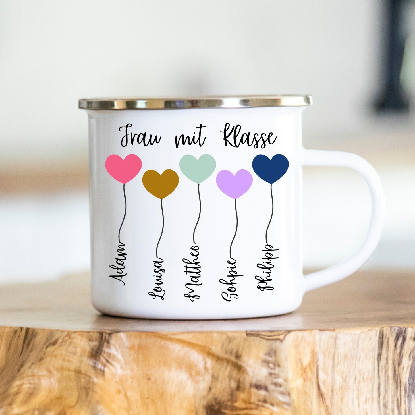 Namenstasse - personalisierte Tasse - Keramik oder Emaille - Geschenkidee - Abschied - Lehrerin - Erzieherin - Schule - Kindergarten
