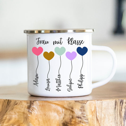Namenstasse - personalisierte Tasse - Keramik oder Emaille - Geschenkidee - Abschied - Lehrerin - Erzieherin - Schule - Kindergarten