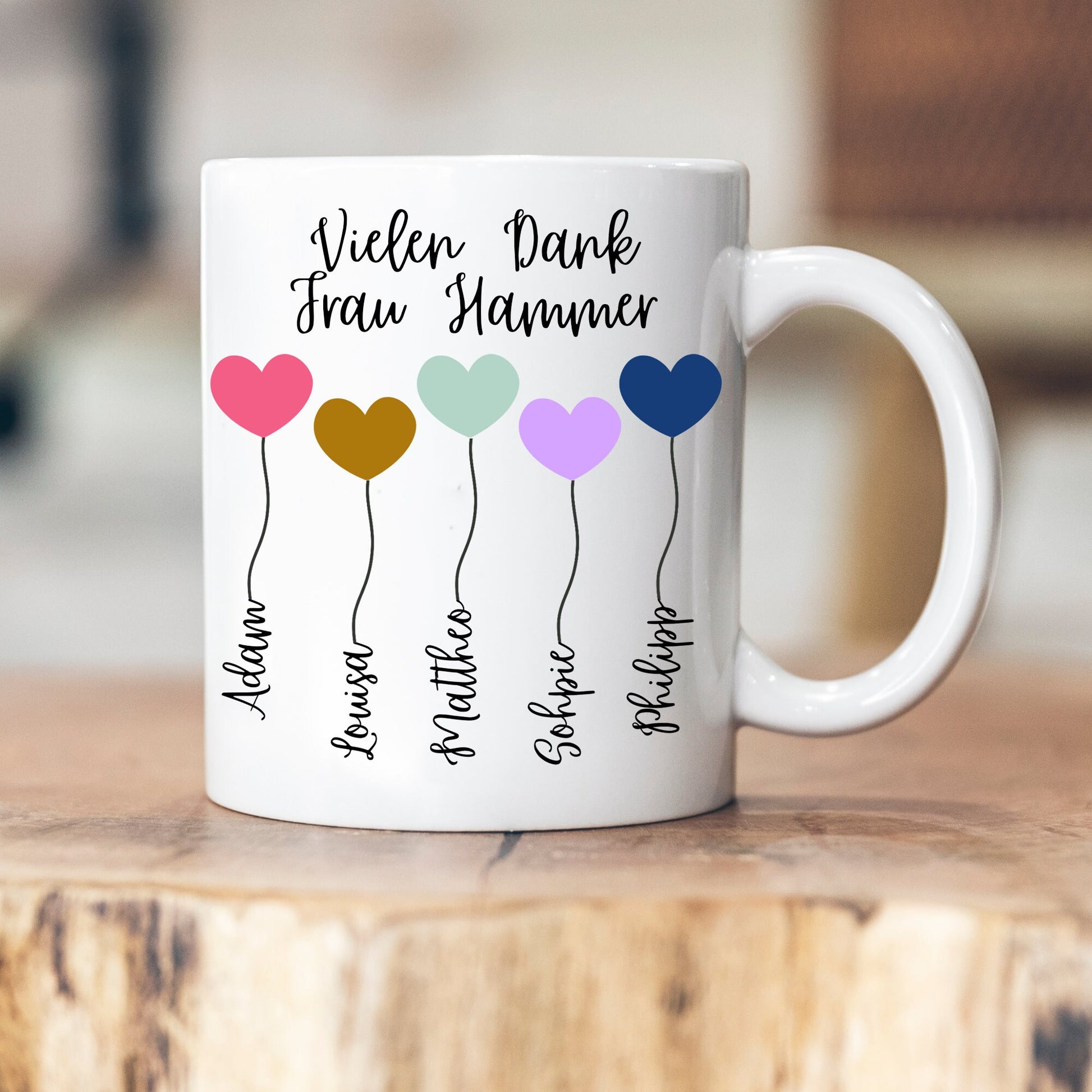 Namenstasse - personalisierte Tasse - Keramik oder Emaille - Geschenkidee - Abschied - Lehrerin - Erzieherin - Schule - Kindergarten
