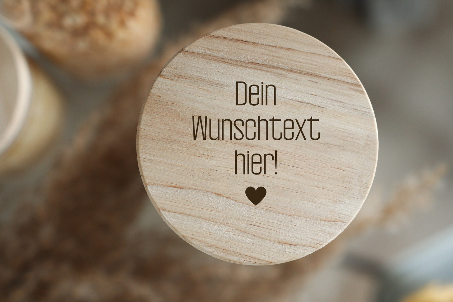 Personalisiertes Vorratsglas - Aufbewahrungsglas - 4 Größen - Holzdeckel - personalisierbar - Geschenk für Freundin/Mama/Hebamme - Keksdose