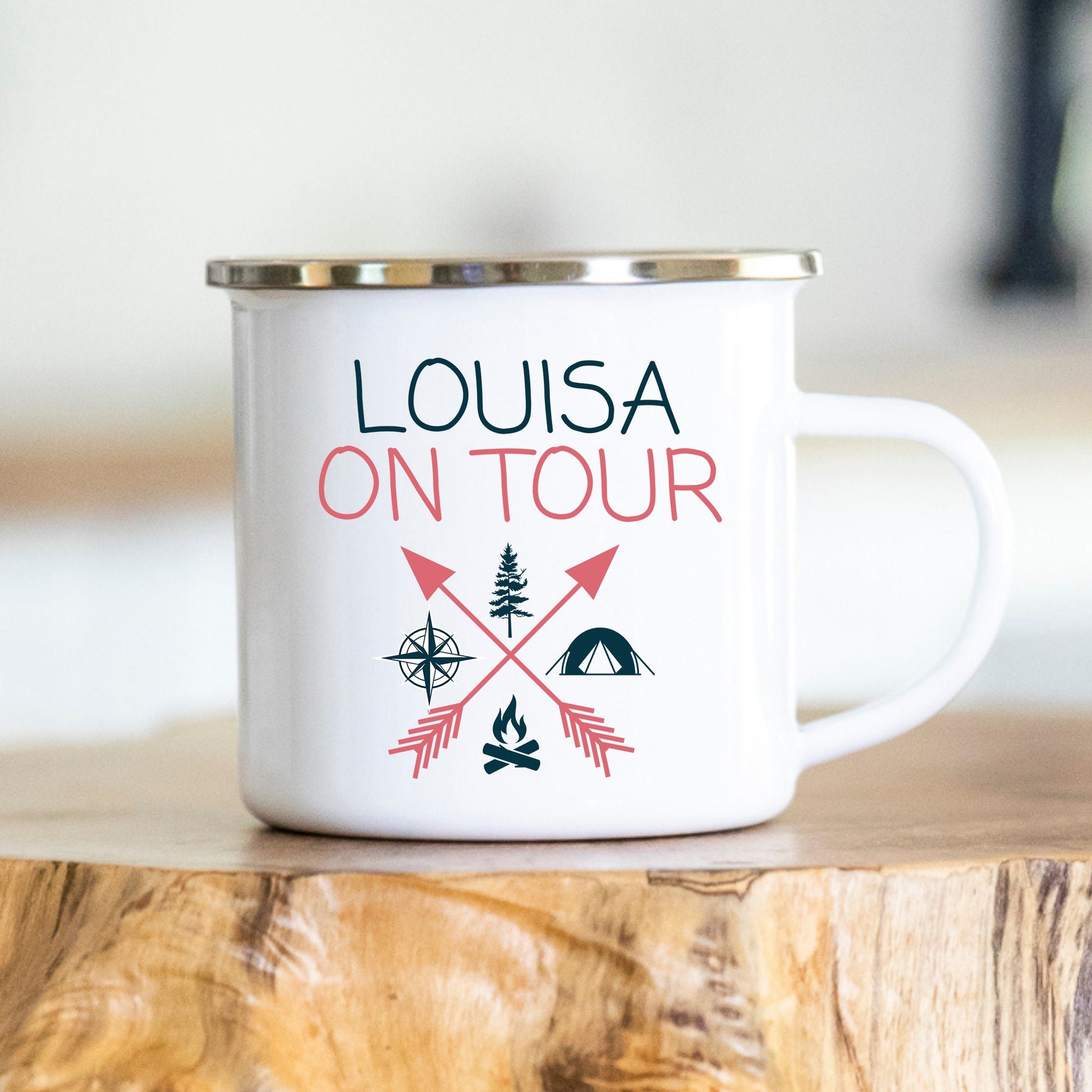 Personalisierte Tasse, Camping, Wohnmobil, Geschenk, Wohnwagen, verschiedene Farben, verschiedene Tassen, Keramik, Emaille, Edelstahl
