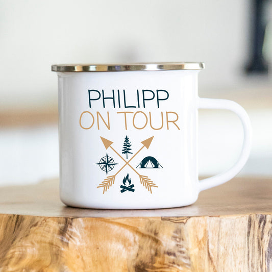 Personalisierte Tasse, Camping, Wohnmobil, Geschenk, Wohnwagen, verschiedene Farben, verschiedene Tassen, Keramik, Emaille, Edelstahl