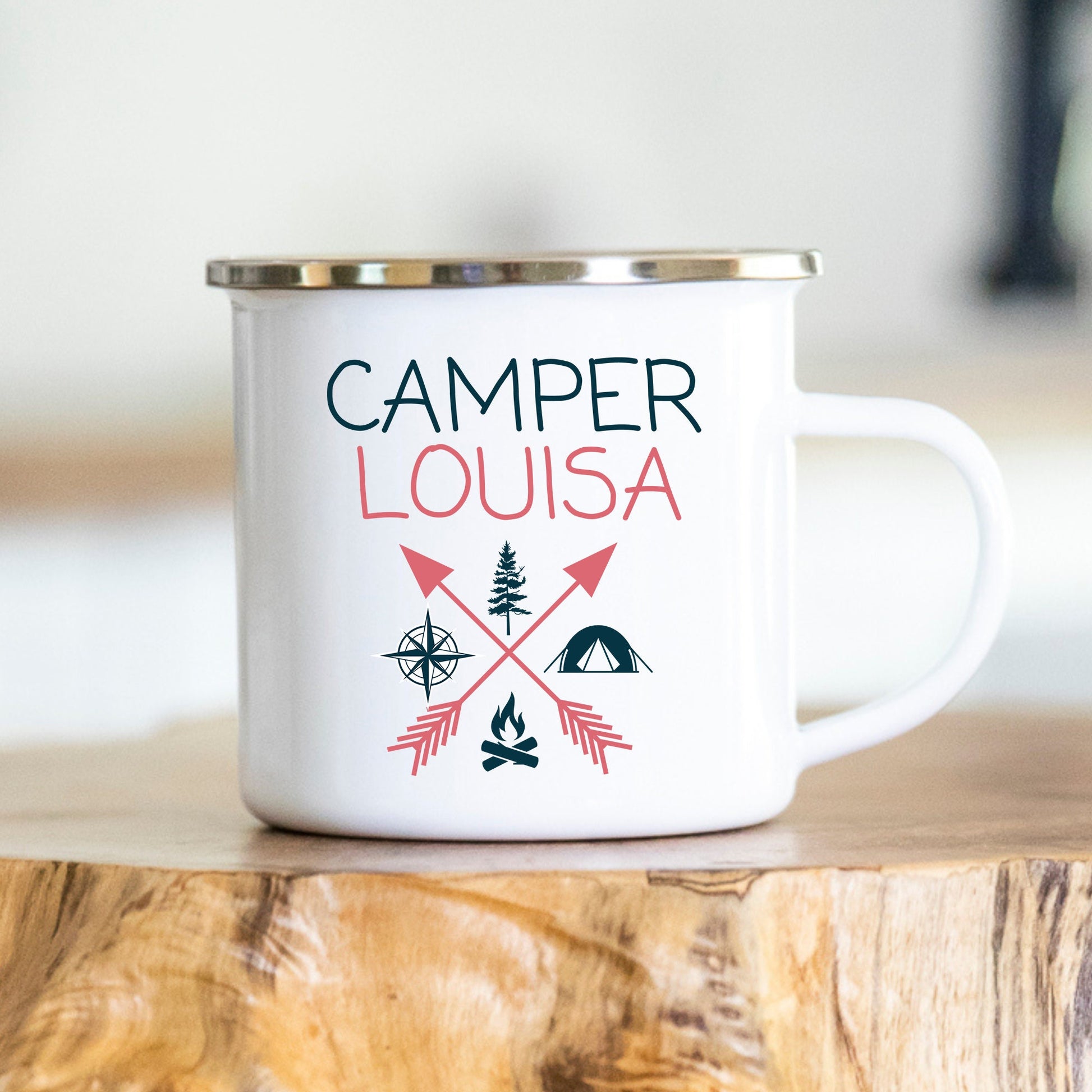 Personalisierte Tasse, Camping, Wohnmobil, Geschenk, Wohnwagen, verschiedene Farben, verschiedene Tassen, Keramik, Emaille, Edelstahl