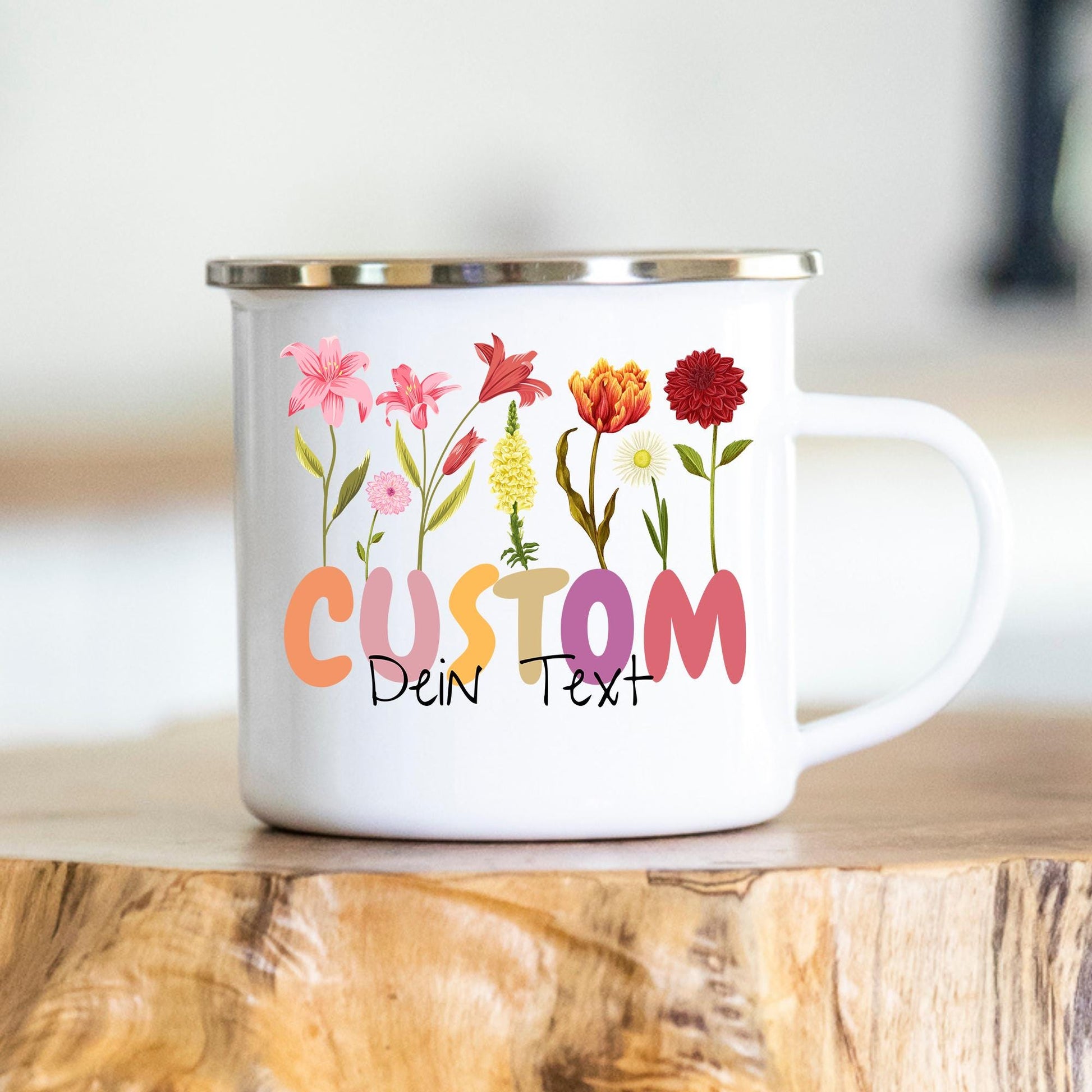 Personalisierte Tasse - Geschenk - Enkelkinder - Geschenkidee - Blumenkaffeetasse - Muttertag - Hebamme - Freundin