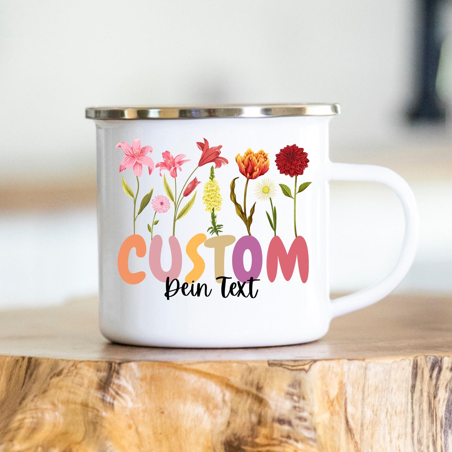 Personalisierte Tasse - Geschenk - Enkelkinder - Geschenkidee - Blumenkaffeetasse - Muttertag - Hebamme - Freundin