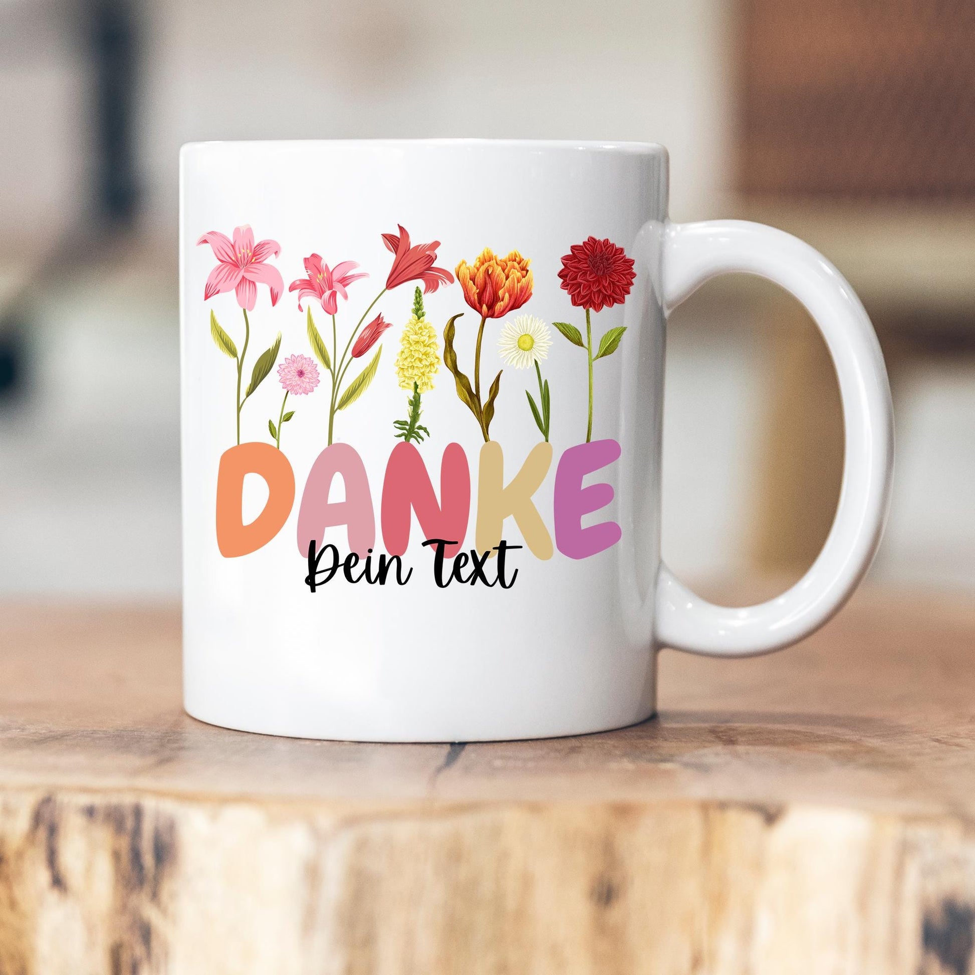 Personalisierte Tasse - Geschenk - Enkelkinder - Geschenkidee - Blumenkaffeetasse - Muttertag - Hebamme - Freundin
