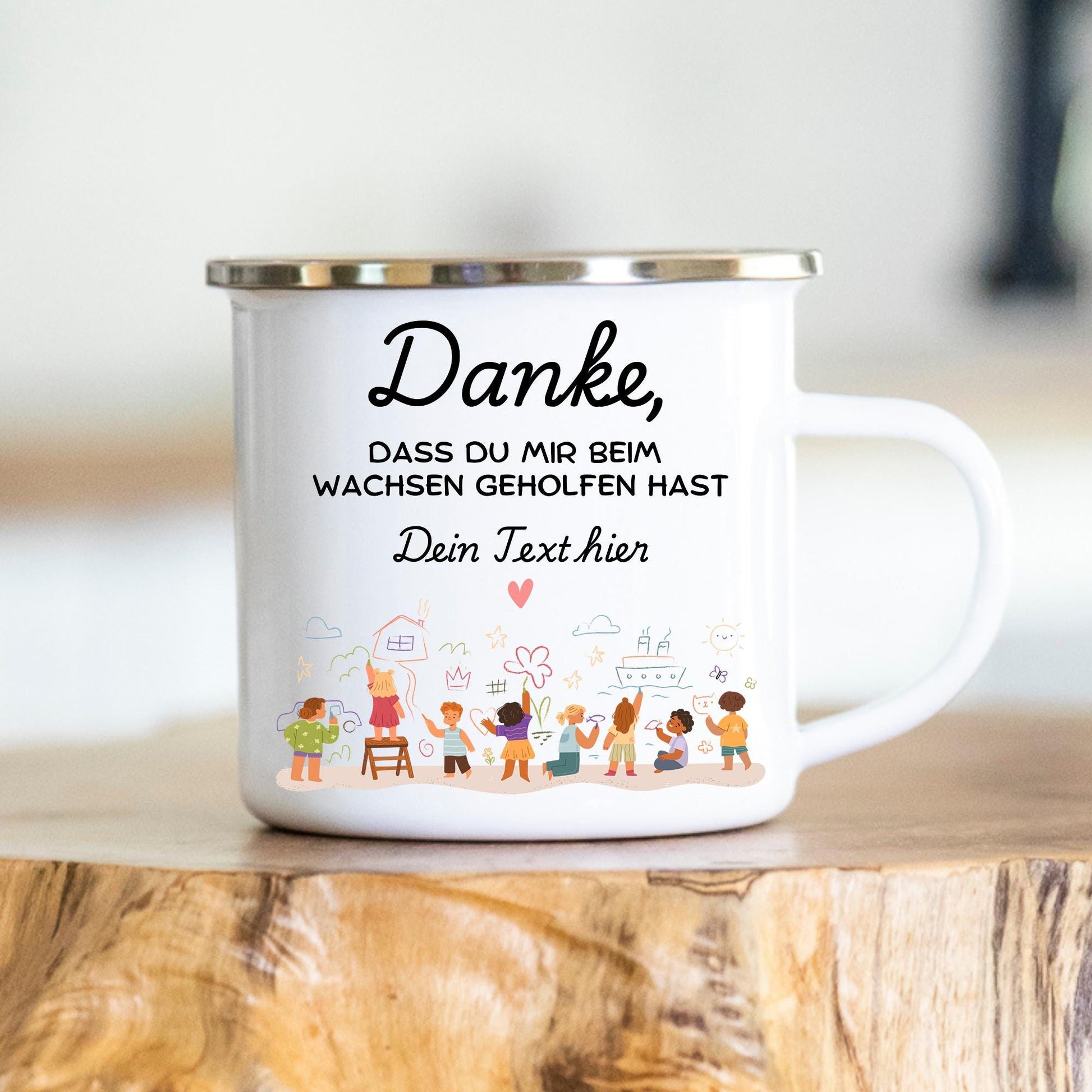 Personalisierbare Tasse - Erzieherin - Dankeschön - Abschiedsgeschenk - Emaille - Keramik - Geschenk - Tagesmutter