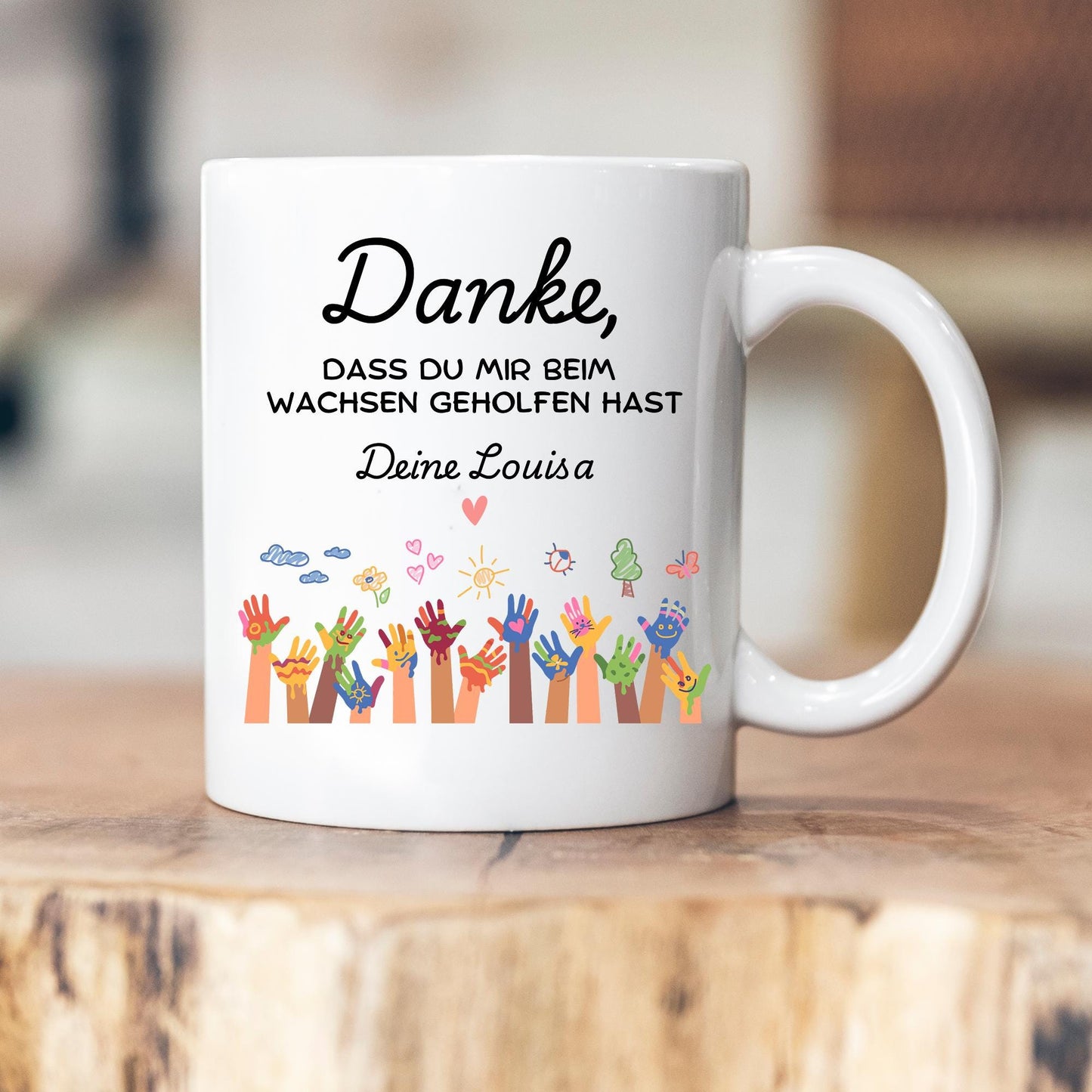 Personalisierbare Tasse - Erzieherin - Dankeschön - Abschiedsgeschenk - Emaille - Keramik - Geschenk - Tagesmutter