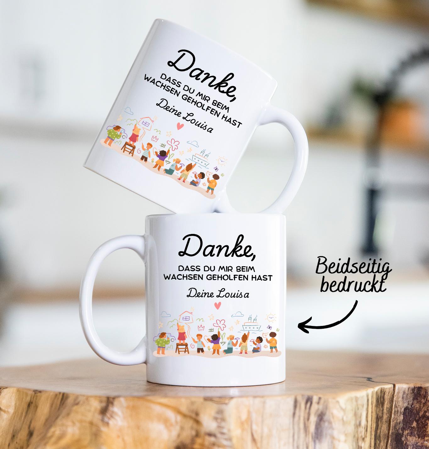 Personalisierbare Tasse - Erzieherin - Dankeschön - Abschiedsgeschenk - Emaille - Keramik - Geschenk - Tagesmutter