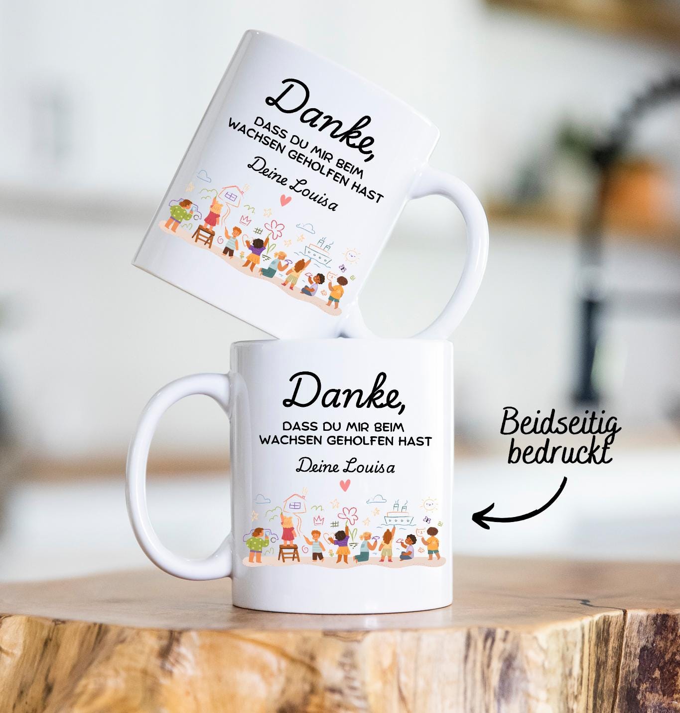 Personalisierbare Tasse - Erzieherin - Dankeschön - Abschiedsgeschenk - Emaille - Keramik - Geschenk - Tagesmutter