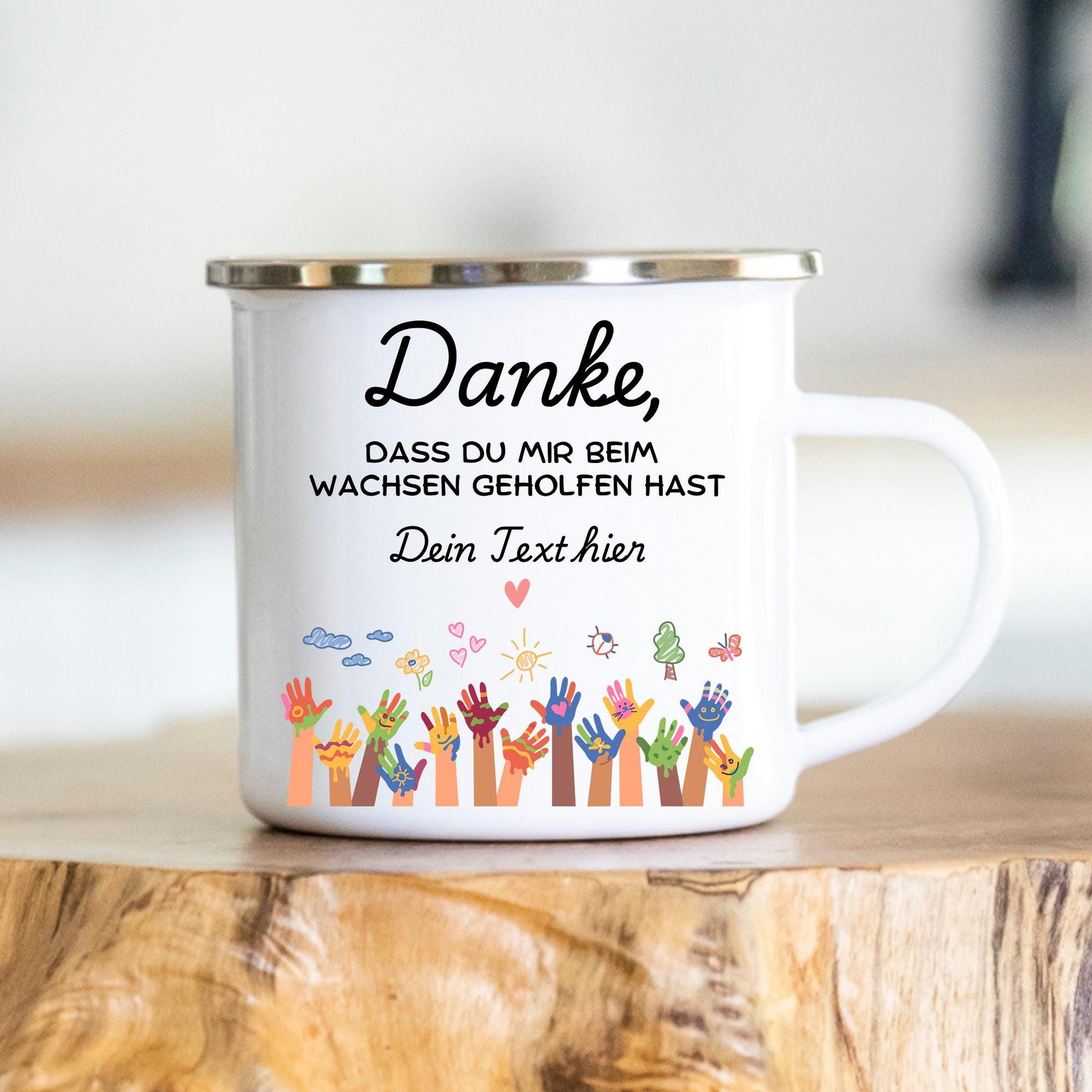 Personalisierbare Tasse - Erzieherin - Dankeschön - Abschiedsgeschenk - Emaille - Keramik - Geschenk - Tagesmutter