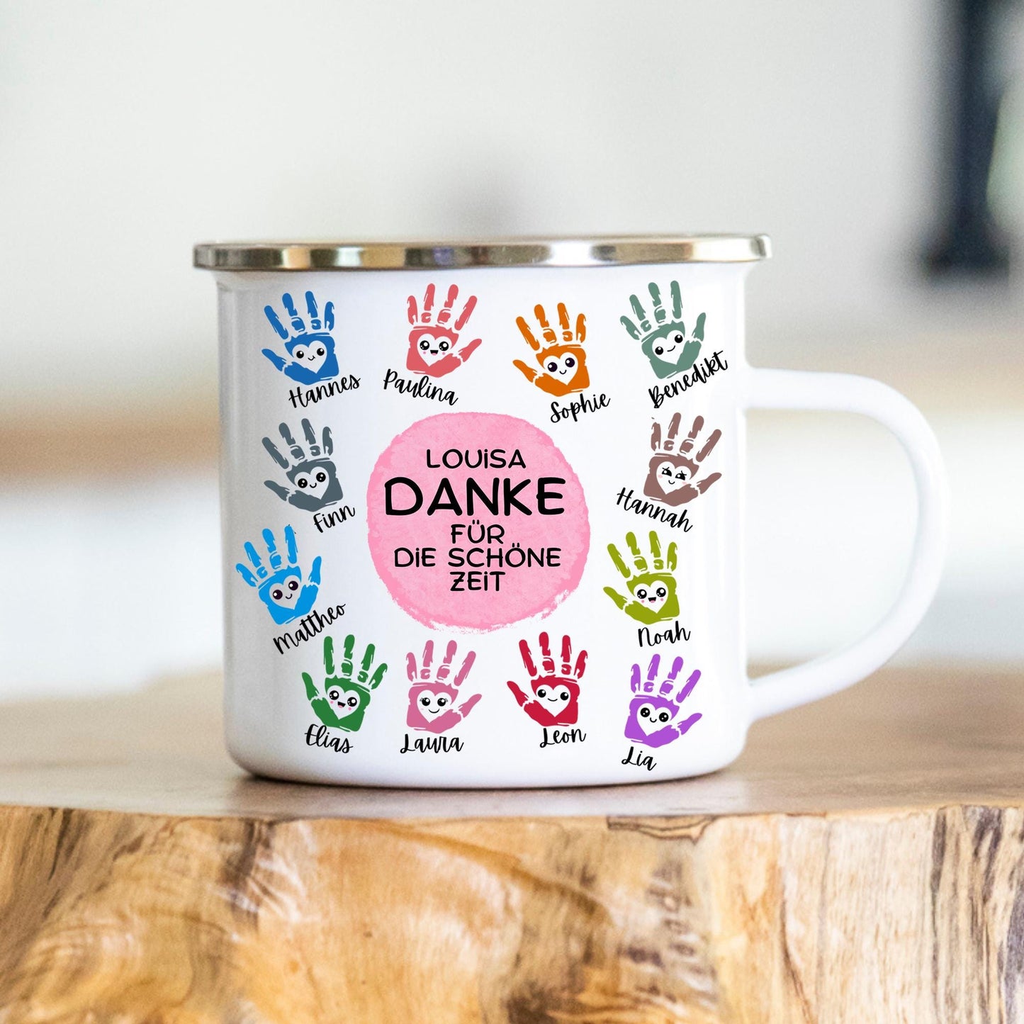Personalisierbare Tasse - Erzieherin - Dankeschön - Abschiedsgeschenk - Emaille - Keramik - Geschenk - Tagesmutter
