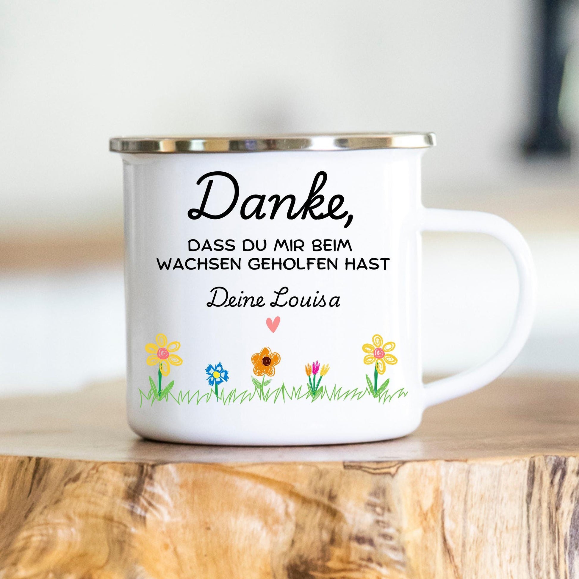 Personalisierbare Tasse - Erzieherin - Dankeschön - Abschiedsgeschenk - Emaille - Keramik - Geschenk - Tagesmutter