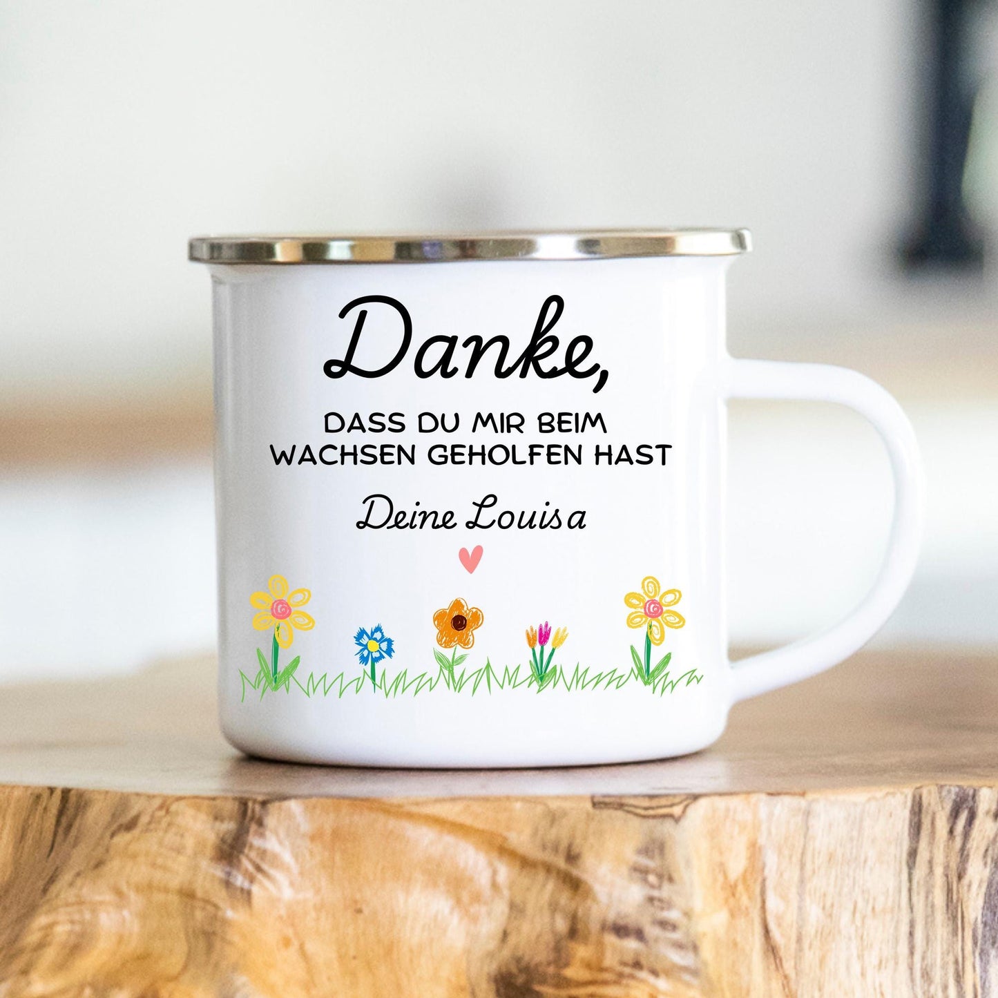 Personalisierbare Tasse - Erzieherin - Dankeschön - Abschiedsgeschenk - Emaille - Keramik - Geschenk - Tagesmutter