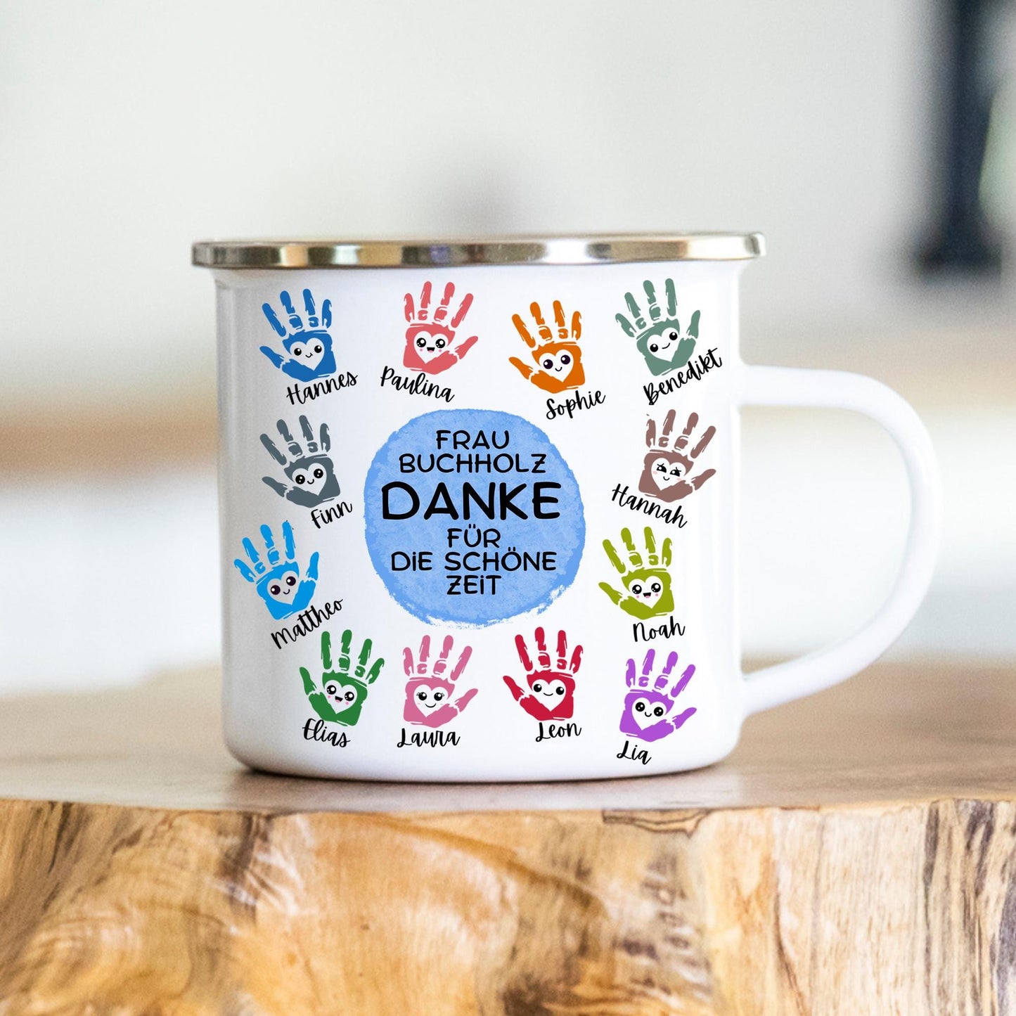 Personalisierbare Tasse - Erzieherin - Dankeschön - Abschiedsgeschenk - Emaille - Keramik - Geschenk - Tagesmutter