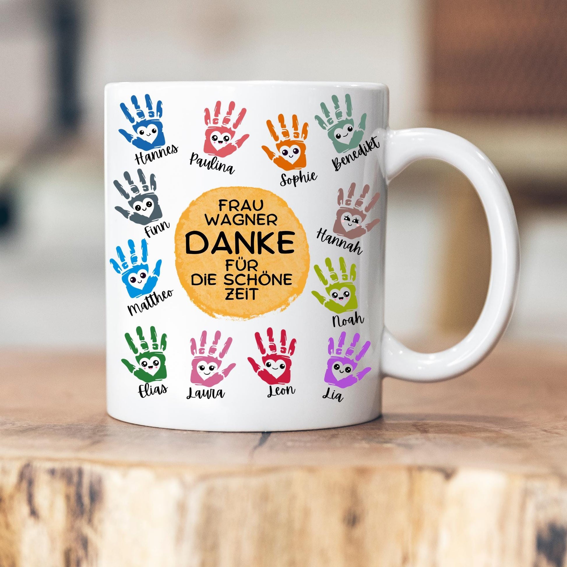 Personalisierbare Tasse - Erzieherin - Dankeschön - Abschiedsgeschenk - Emaille - Keramik - Geschenk - Tagesmutter